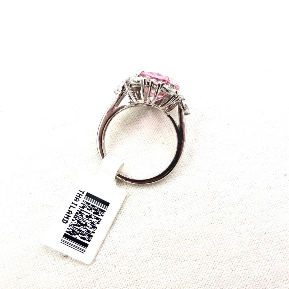BELLA LUCE PINK CZ STERLING SILVER RING - Picture 8 of 10